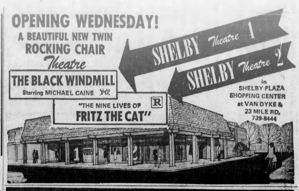 Shelby 1 & 2 - June 23 1974 Grand Opening Ad (newer photo)